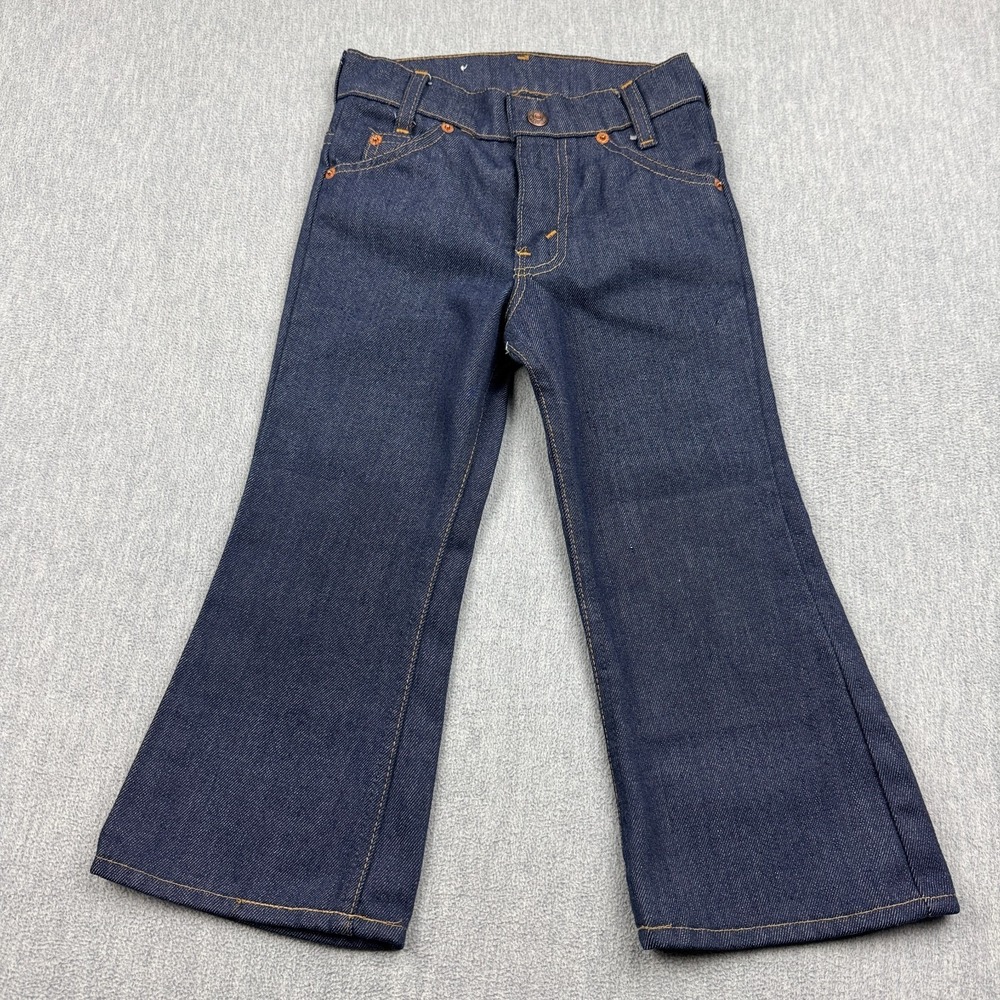 Vintage Levis 517 Jeans Youth‎ 21x15 Blue Denim Boot Cut Flared Orange Tab